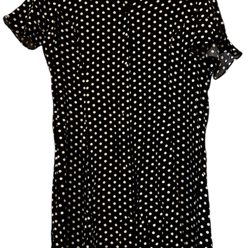 Roz & Ali Black Dress with White Polka Dots